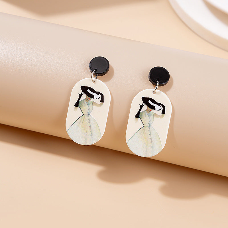 Wholesale Jewelry Cute Doll Cartoon Acrylic Earrings